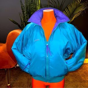 Vintage Columbia Ski Jacket Turquoise/purple | Reversible | 90’s